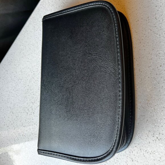 Widex Black Leather Zippered Case Organizer Multiple Compartments & Snap Closure - Picture 3 of 10